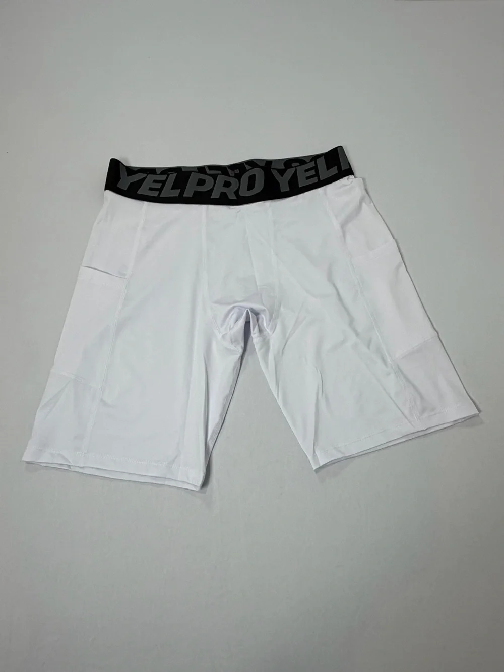 YELPRO Athletic Compression Boxer Shorts in White Large